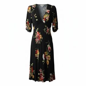 FP Movement by Free People Black Floral Midi Dress
